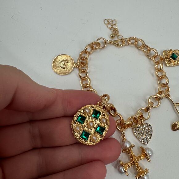 NWOT Gold plated Spanish Catholic style charm Bracelet - Picture 3 of 7